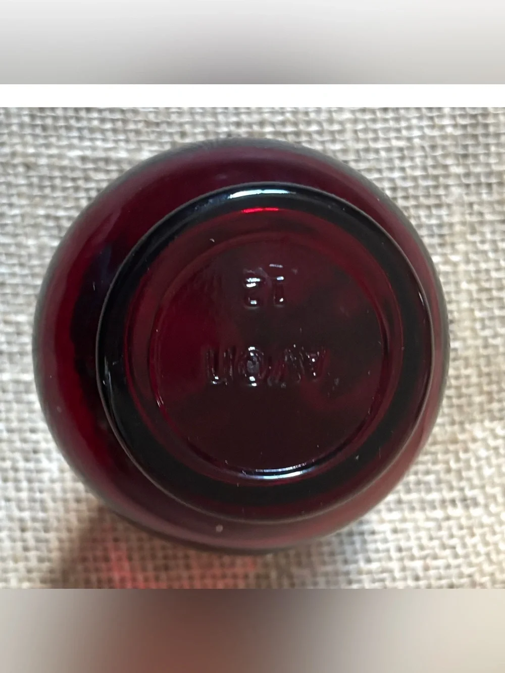 Vintage Avon Cape Cod Ruby Red Cruet with Strawberry Stopper Goth Dark Romance